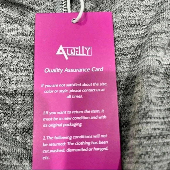 NWT AUJELLY 1/4 zip gray jacket with pockets size M - Picture 6 of 8